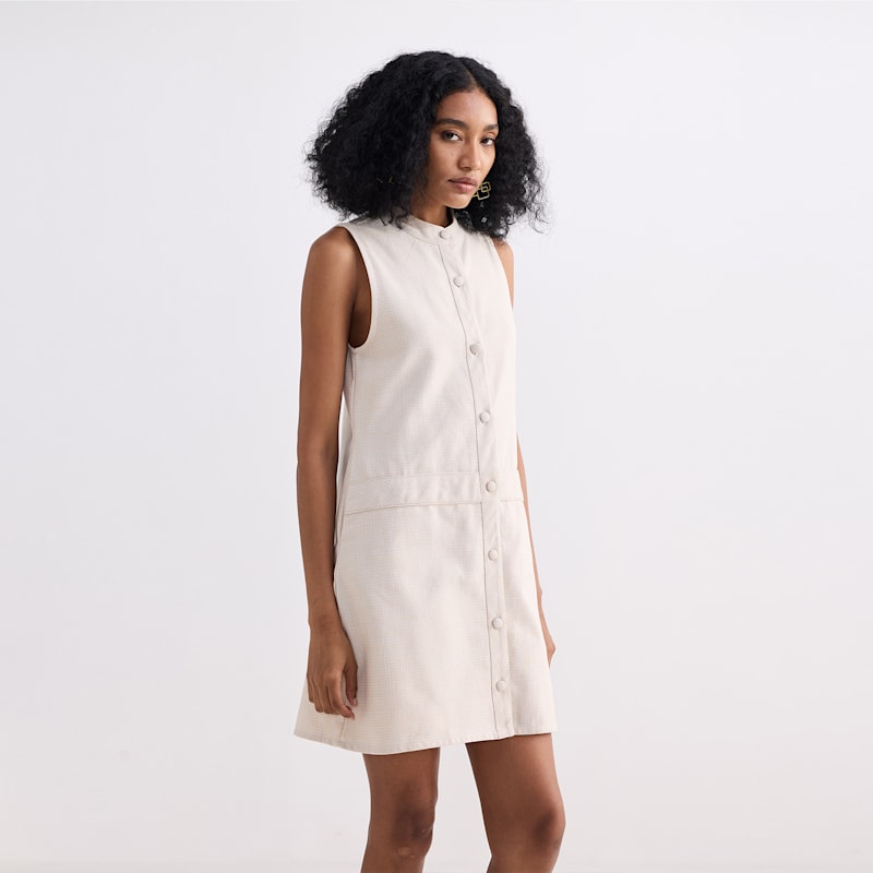 Thumbnail of The Cotton Tweed Shift Dress In Cream image