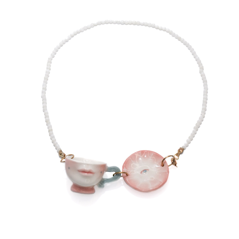 Thumbnail of The Cup Theater Mini Porcelain Cup & Plate Shell Beads Necklace image