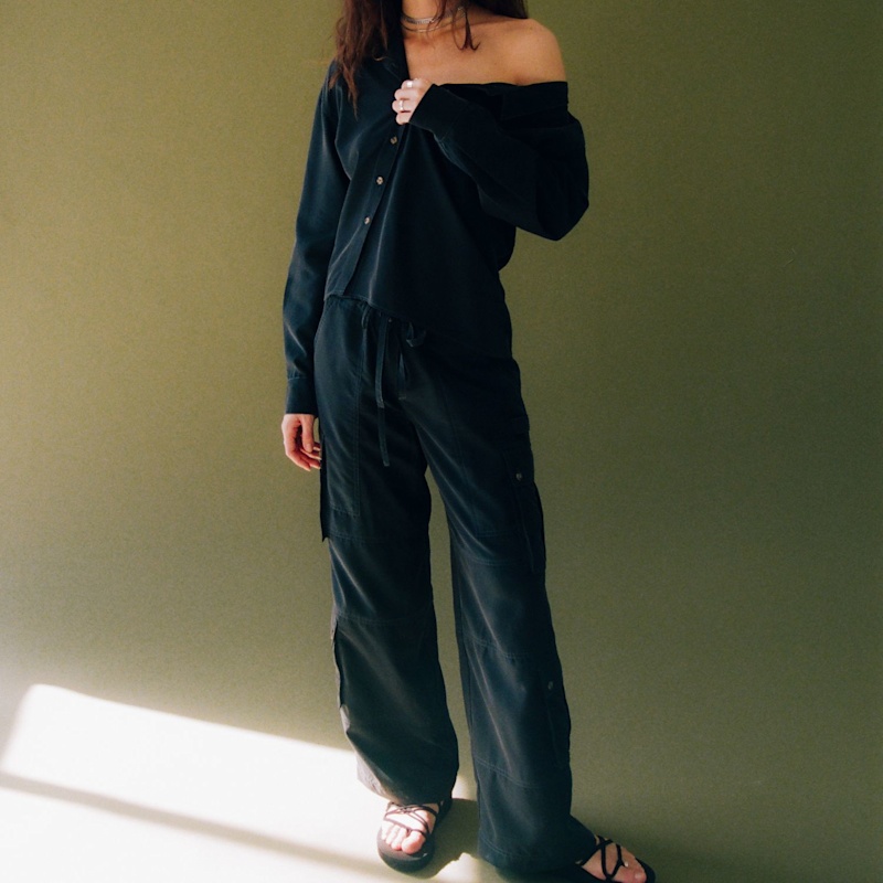 Thumbnail of The Dream Cargo Pant In Black - Soft Relaxed Utility image