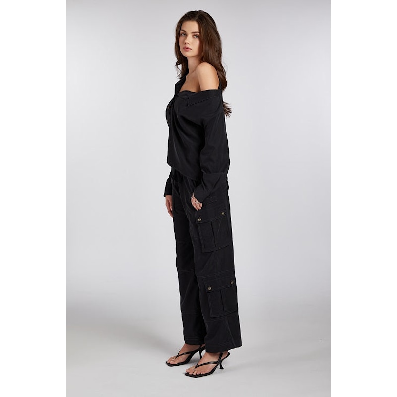 Thumbnail of The Dream Cargo Pant In Black - Soft Relaxed Utility image
