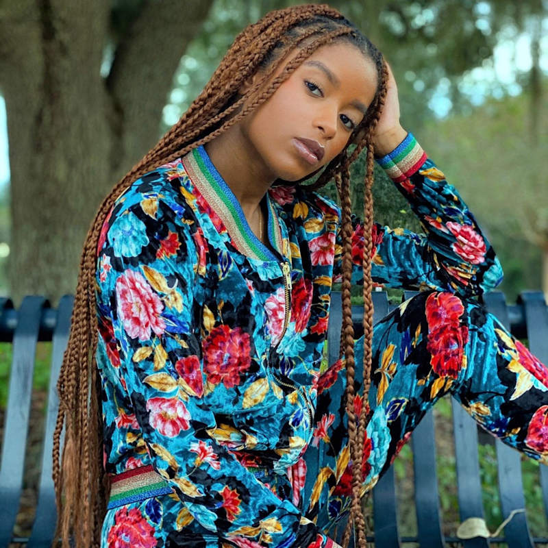 Eden Velour Floral Print Tracksuit Maui X Lolita Wolf Badger