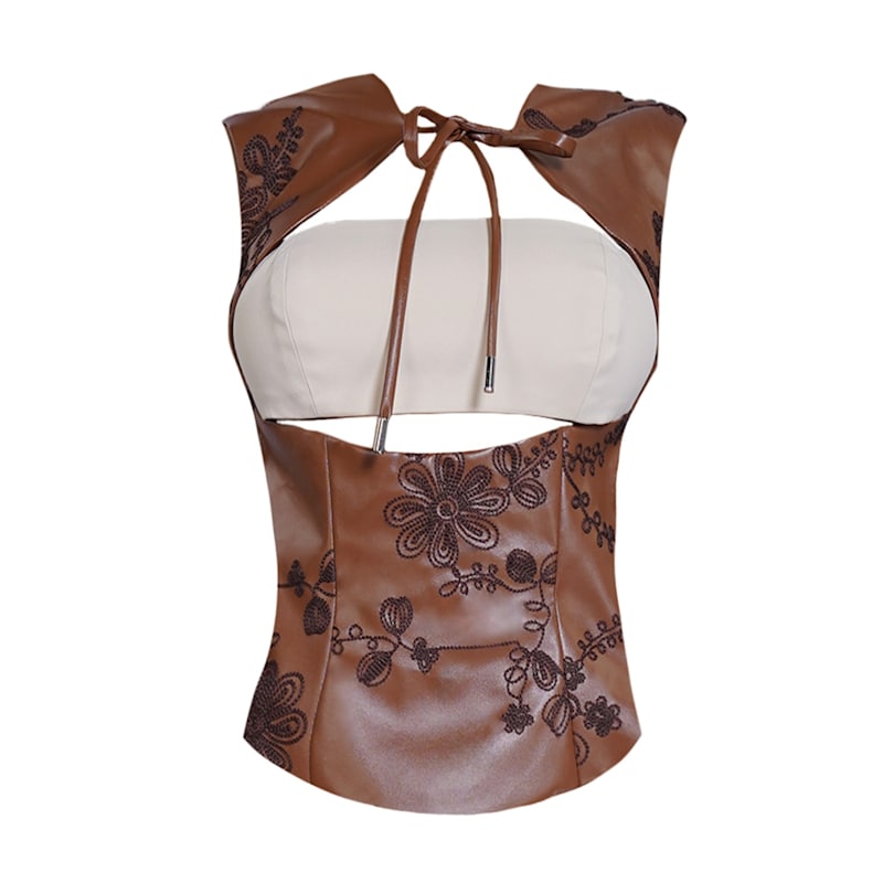Thumbnail of The Embroidered Leather Bandeau image