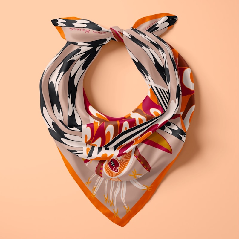 The Enchanter Moka Rosé - The Medium Silk Scarf Design In France - Made ...