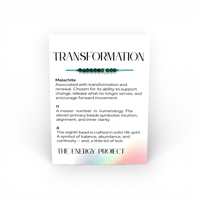 Thumbnail of The Energy Project Bracelet – Transformation With Malachite & Solid 14K Gold Bead image