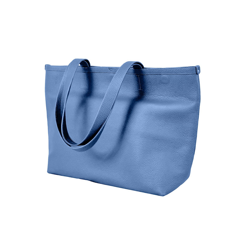 Thumbnail of The Eva Handmade Leather Tote Bag In Cornflower Blue image