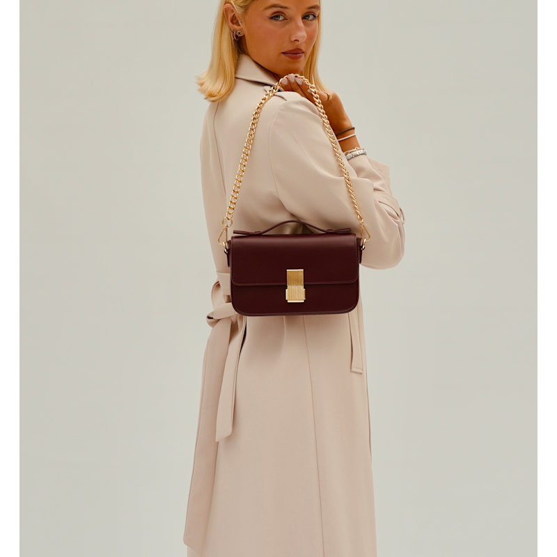 Thumbnail of The Flora Burgundy Leather Bag image