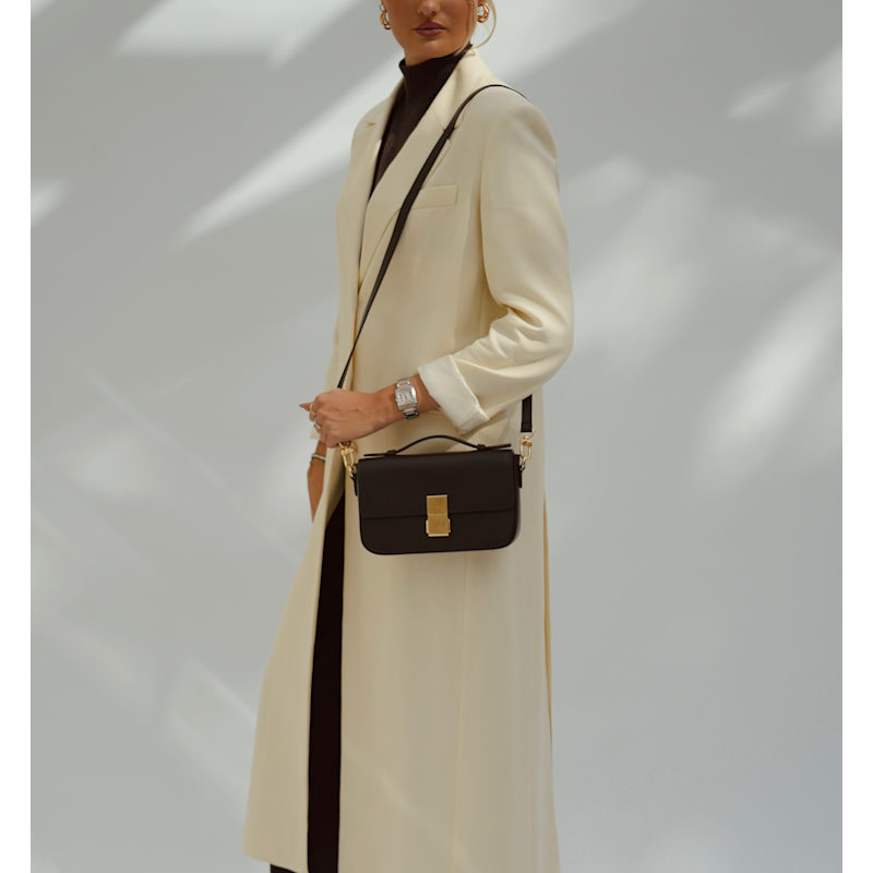 Thumbnail of The Flora Chocolate Leather Bag image