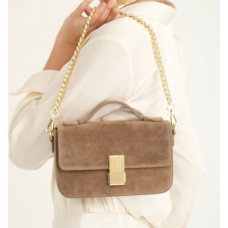 Thumbnail of The Flora Mink Suede Bag image
