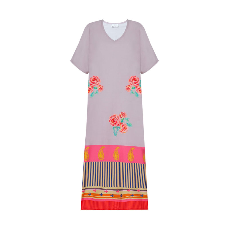 Thumbnail of The Floral Archive Rose Print Long Dress image