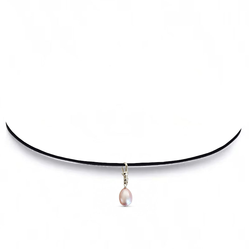 The Francesca Pink Pearl Drop Choker | Leni James | Wolf & Badger