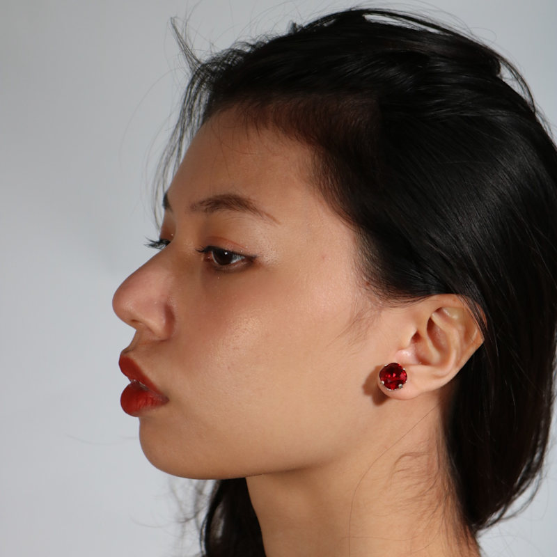 Thumbnail of The Large Red Stud In Platinum image