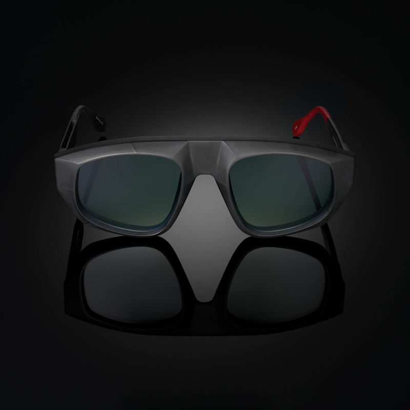 The Lex Clear Dark Grey And Black Temple | Vysen Eyewear | Wolf & Badger