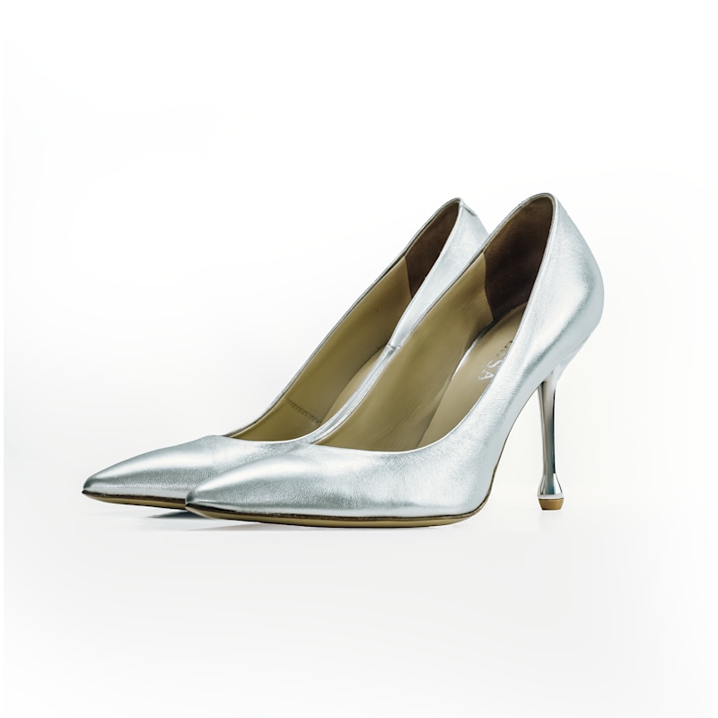 Thumbnail of The Molly Luxe Stiletto Pump In Silver image