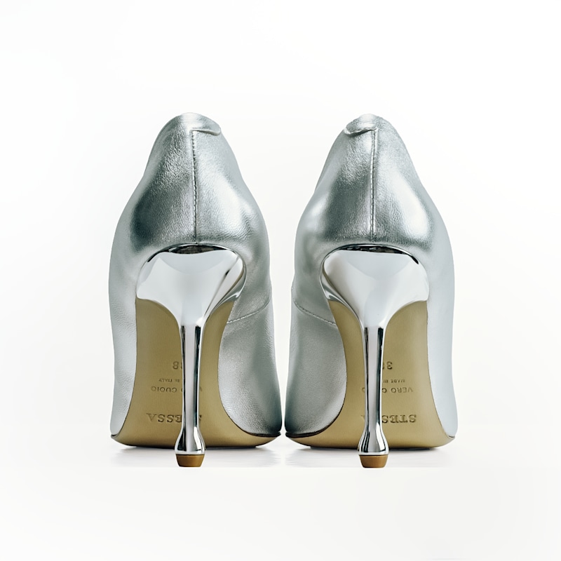 Thumbnail of The Molly Luxe Stiletto Pump In Silver image