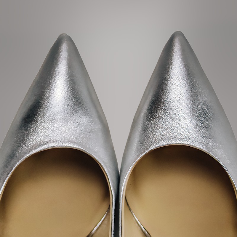Thumbnail of The Molly Luxe Stiletto Pump In Silver image