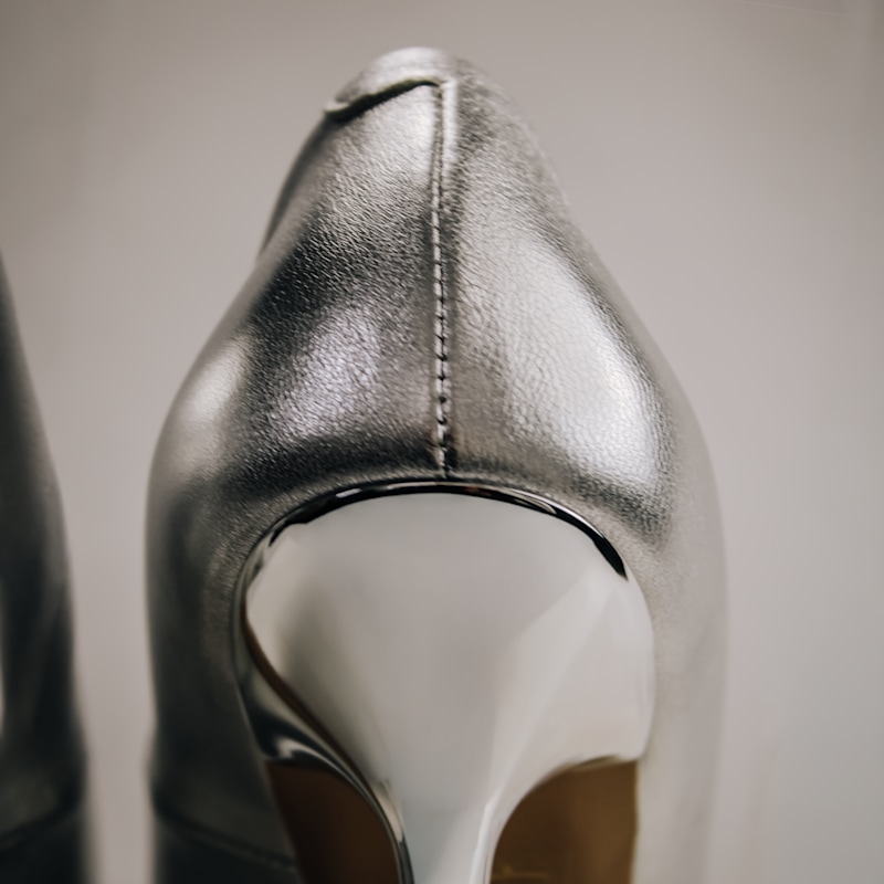 Thumbnail of The Molly Luxe Stiletto Pump In Silver image