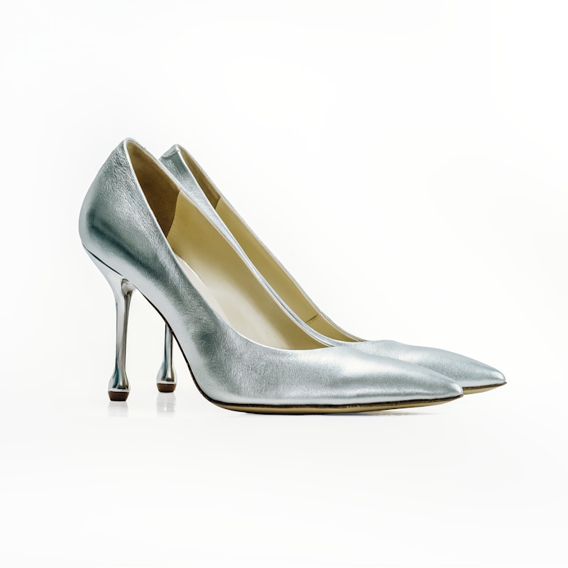 Thumbnail of The Molly Luxe Stiletto Pump In Silver image