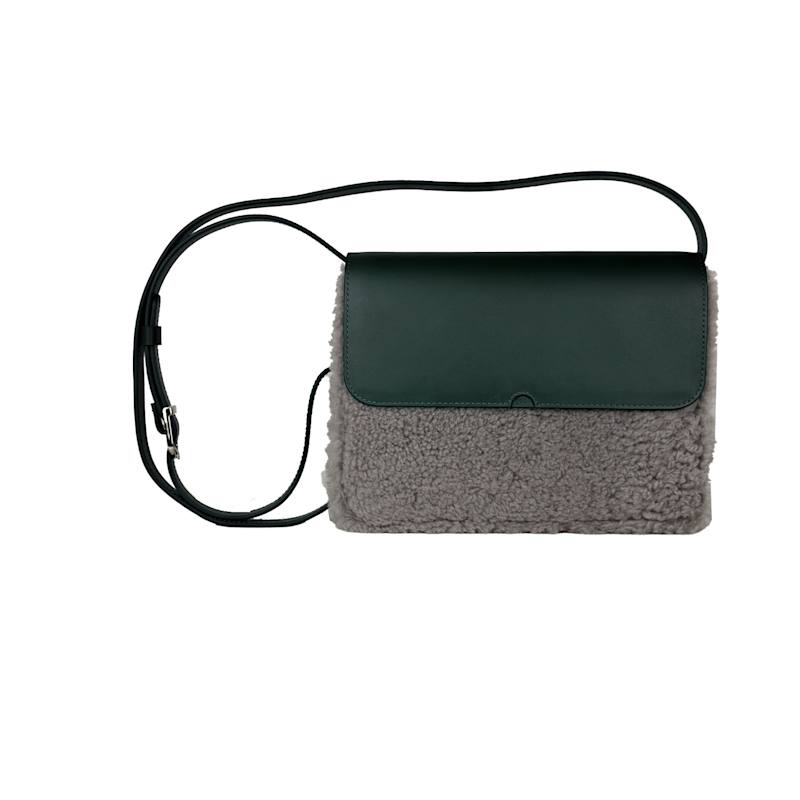 Thumbnail of The Moss Adjustable Shoulder Bag In Forest Green And Wool image
