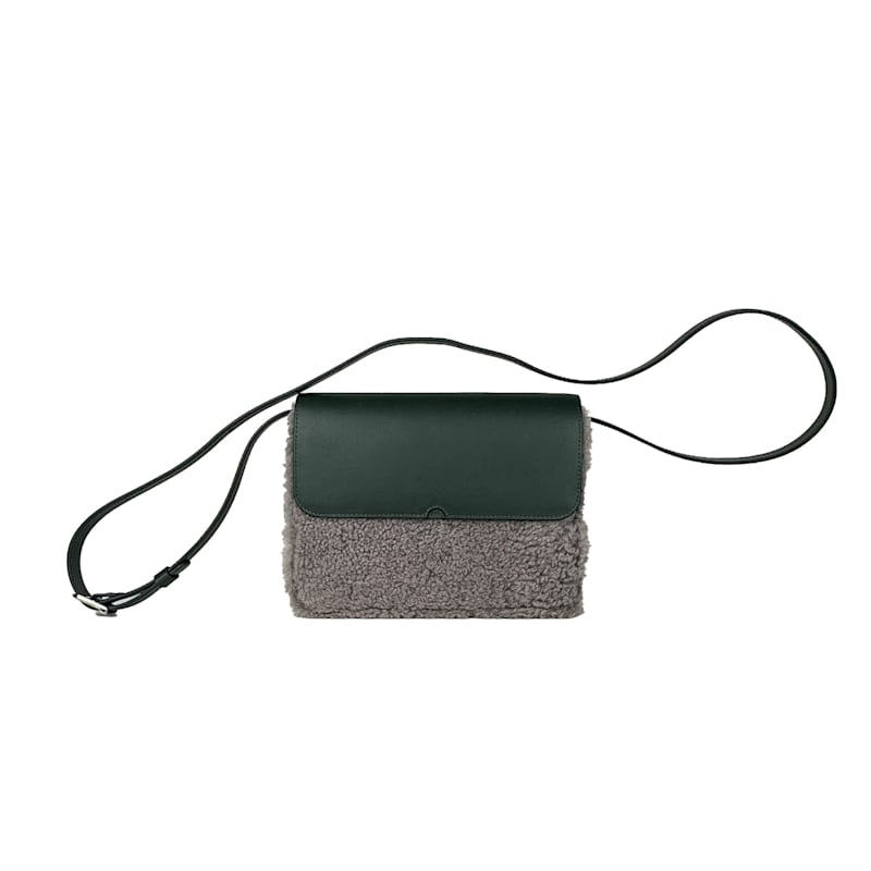 Thumbnail of The Moss Adjustable Shoulder Bag In Forest Green And Wool image