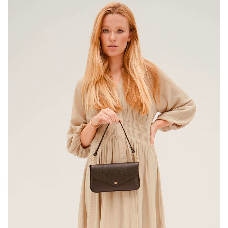 Thumbnail of The Munro Black Leather Shoulder Bag image