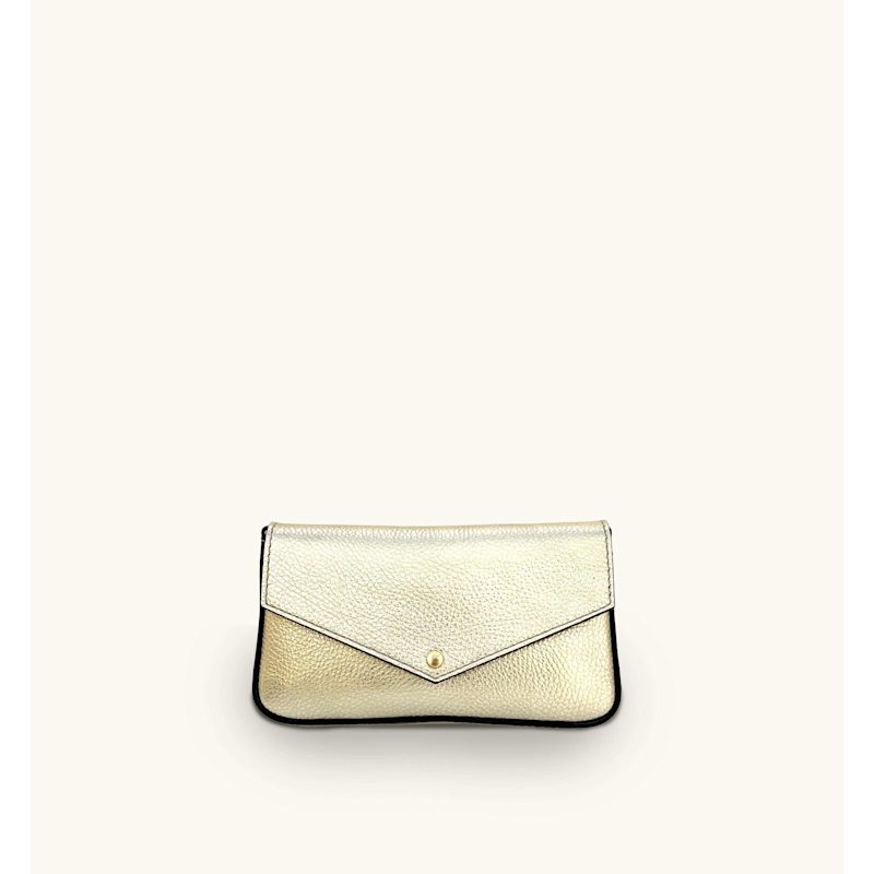 Thumbnail of The Munro Gold Leather Shoulder Bag image