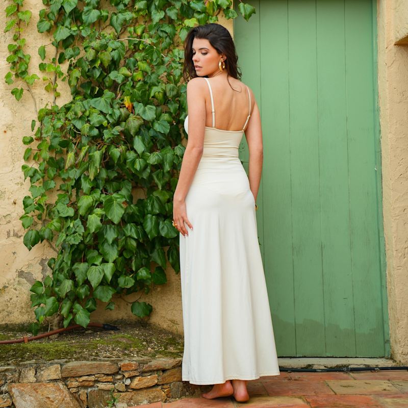 Thumbnail of The Muse Drape – Moonstone | Long Pareo Skirt With Jewel Detail image