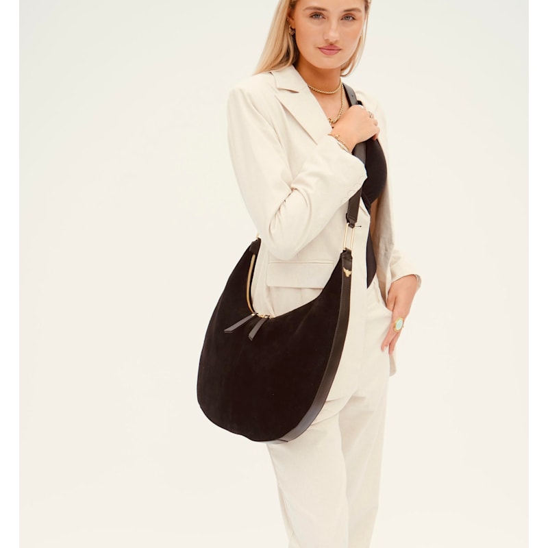 Thumbnail of The Nora Black Suede Bag image
