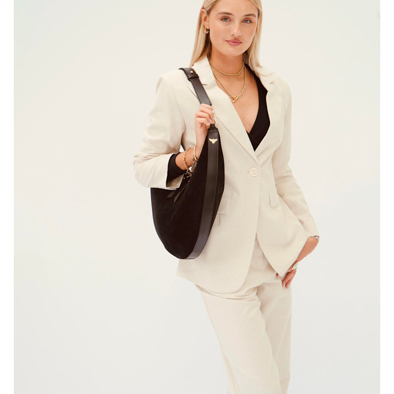 Thumbnail of The Nora Black Suede Bag image
