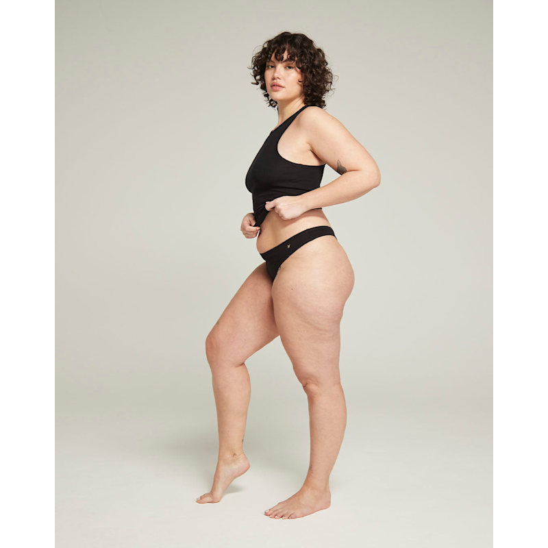 Thumbnail of The Organic Cotton Dipped Thong 2 Pack - Black image