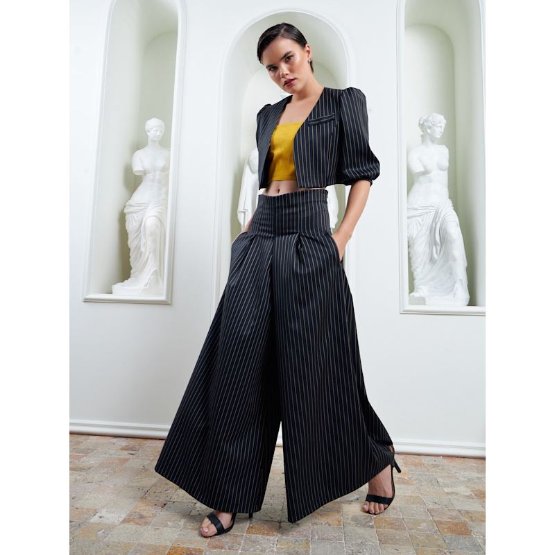 Thumbnail of The Palazzo Jacket - Navy & Gold Mustard image