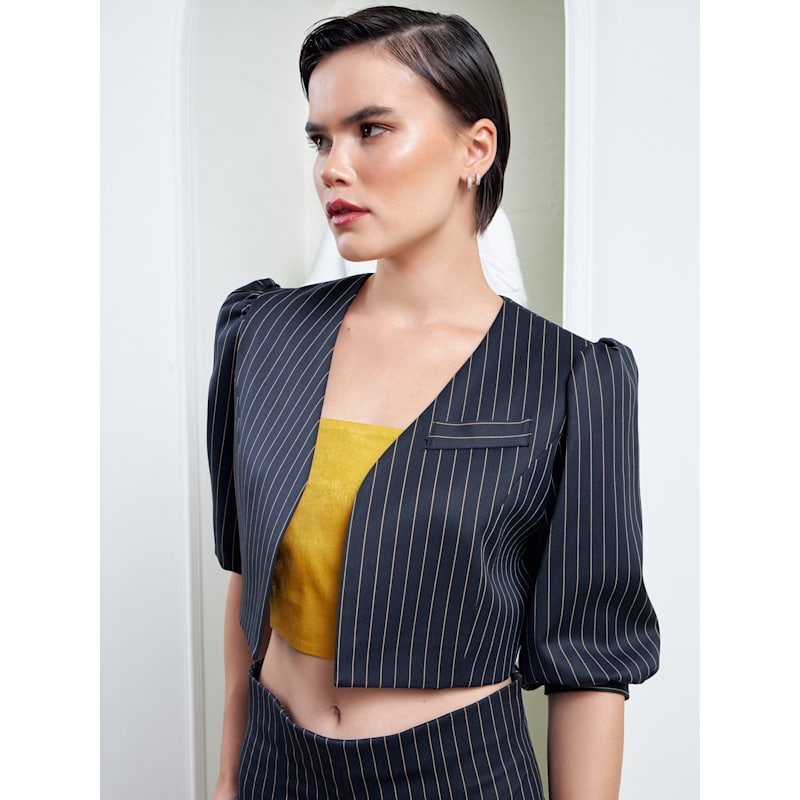 Thumbnail of The Palazzo Jacket - Navy & Gold Mustard image