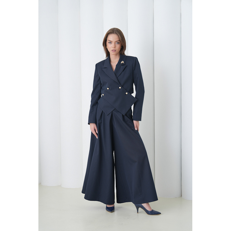 Sovereign Crop Jacket - Navy | LUMINA ELIGMA | Wolf & Badger