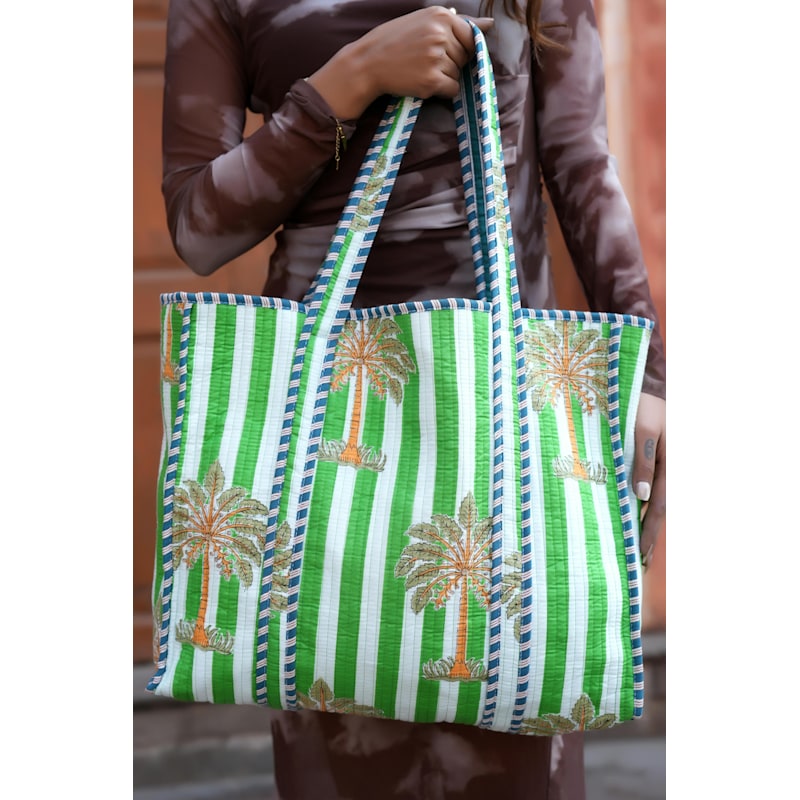 Thumbnail of The Palm Tree Tote - Navy image