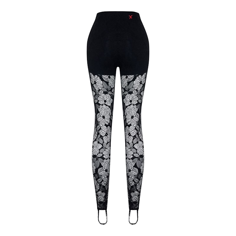 Thumbnail of The Party Edit Lace Leggings With Built-In Ribbed Shorts image