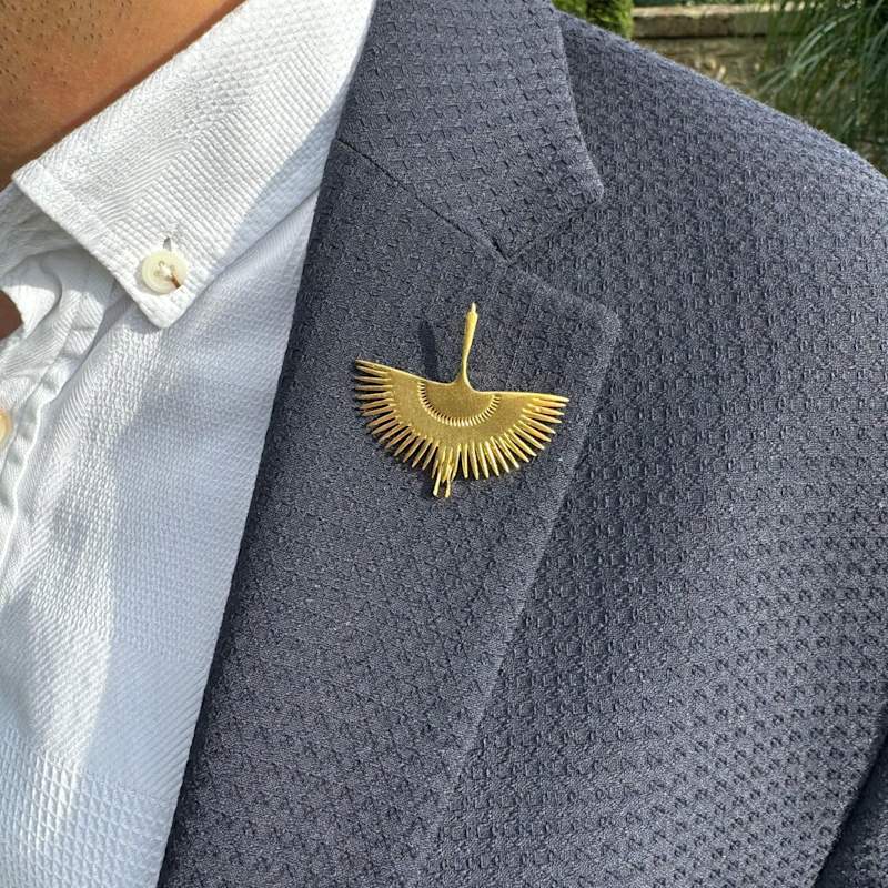 Thumbnail of The Peafowl - Statement Brooch 24K Gold Plated image