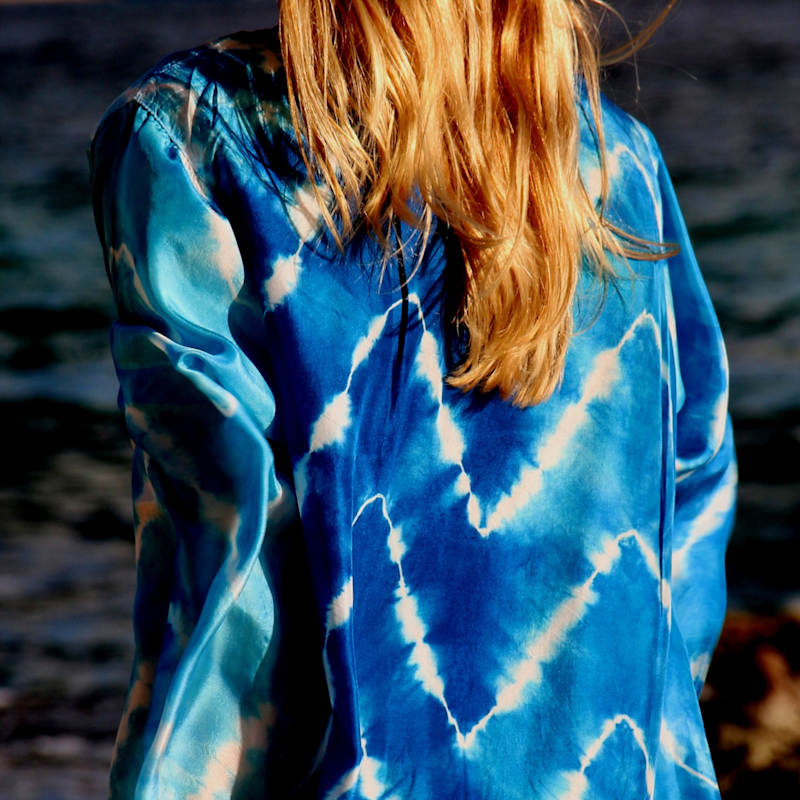 Thumbnail of The Pheme Silk Kaftan Deep Blue Sea image