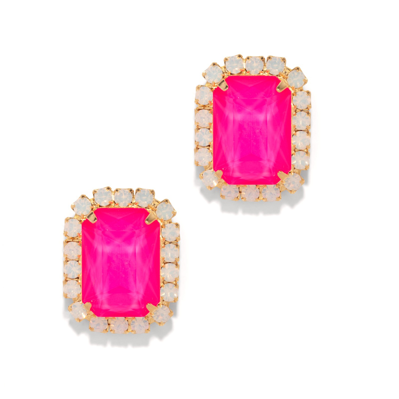 The Pink Reef Gem Stud In Hot Pink