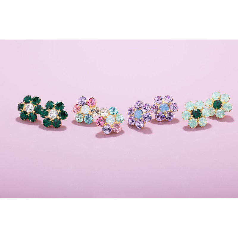 Thumbnail of The Pink Reef Handcrafted Floral Gem In Emerald image