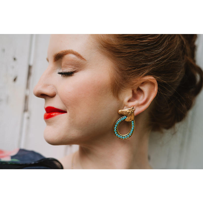Thumbnail of The Pink Reef Lexington Horse Earring image