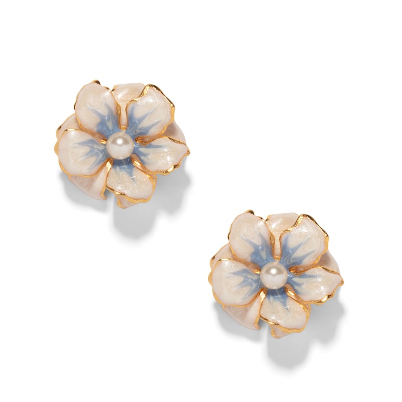 Thumbnail of The Pink Reef Small Double Floral In Pearl & Blue image