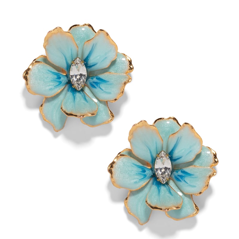 Thumbnail of The Pink Reef Small Double Florals In Blue Sea image