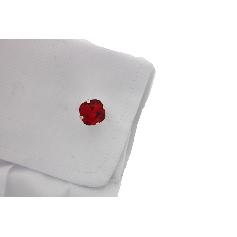 The Red Stud Cufflink In Platinum | VICKISARGE | Wolf & Badger