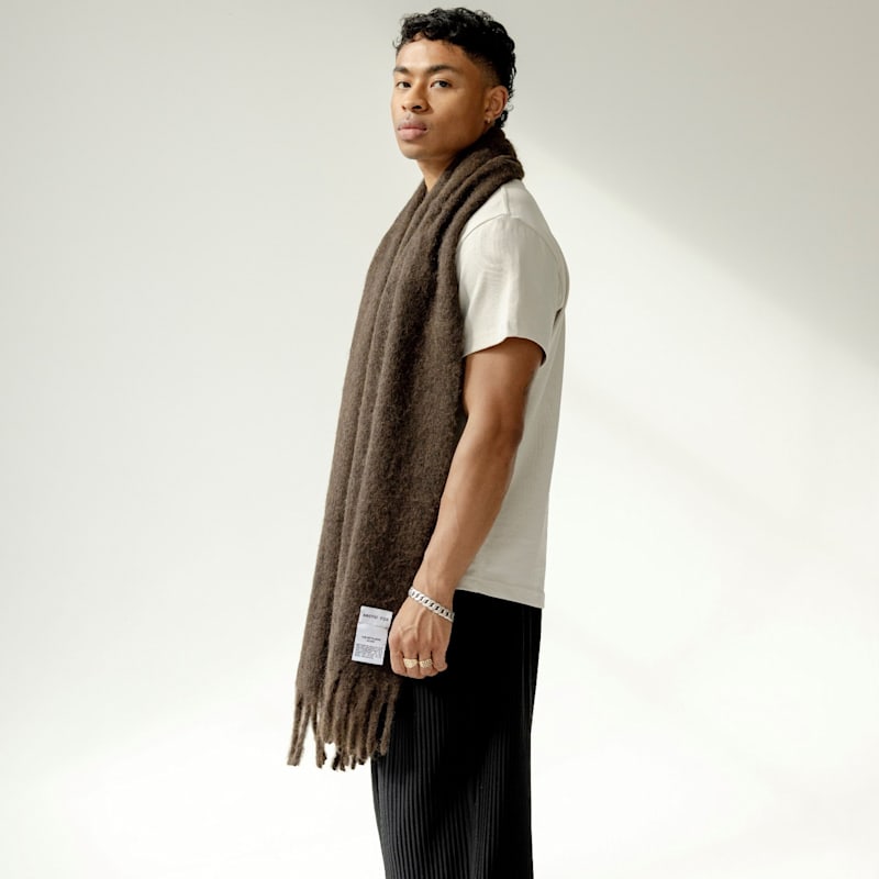 Thumbnail of The Reykjavik Scarf With Wool - Dark Chocolate image