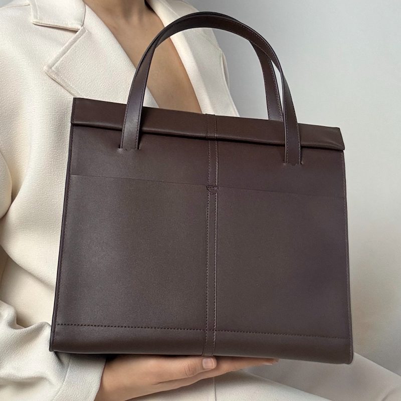 Thumbnail of The Roon Top Handle Leather Bag In Coffee Brown image