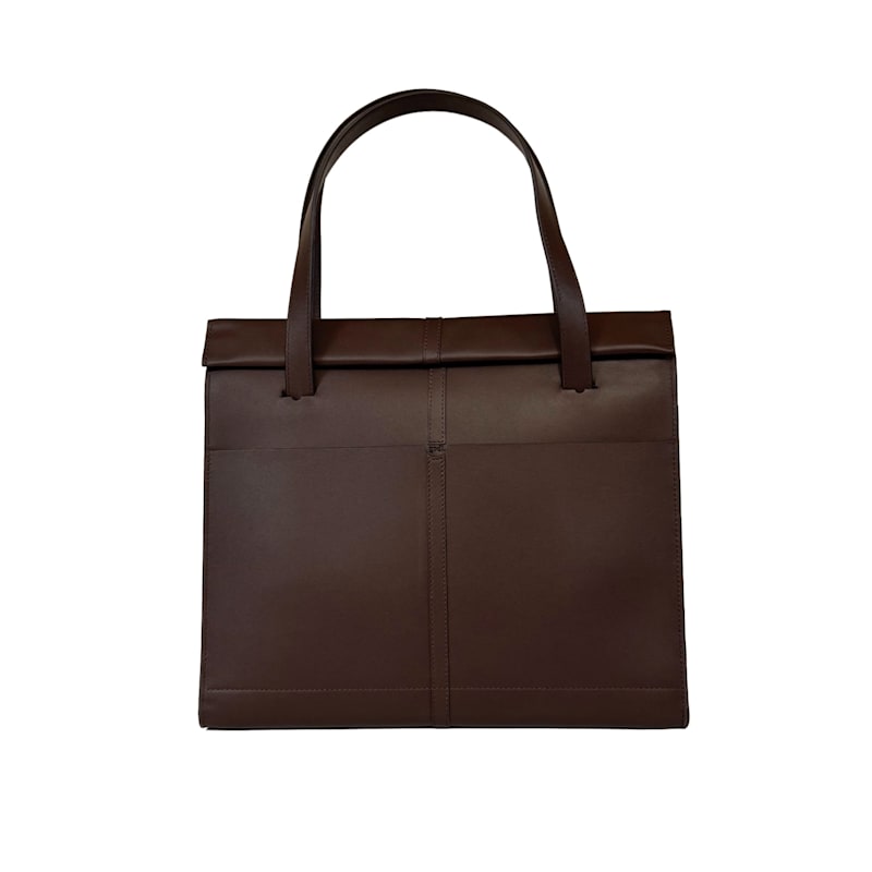 Thumbnail of The Roon Top Handle Leather Bag In Coffee Brown image