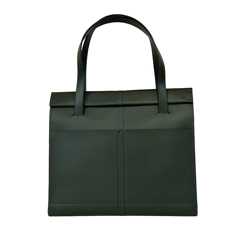 Thumbnail of The Roon Top Handle Leather Bag In Forest Green image