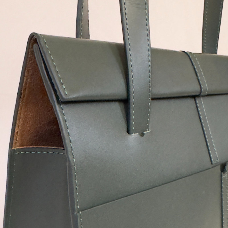 Thumbnail of The Roon Top Handle Leather Bag In Forest Green image