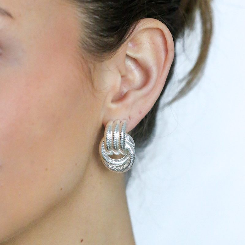 Thumbnail of The Rope Knot Studs Silver image