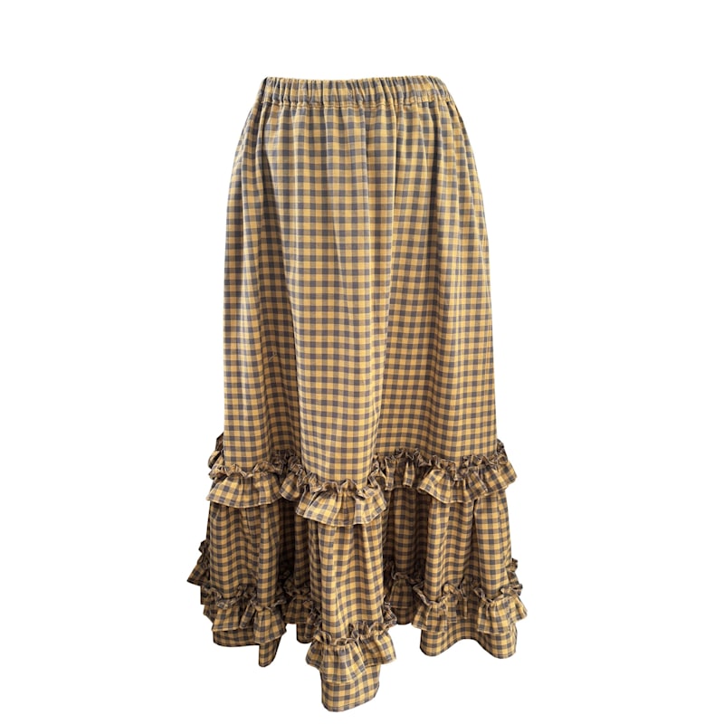 Thumbnail of The Rosa Skirt - Mustard Gingham image