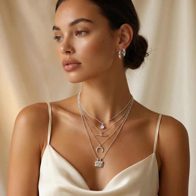 Thumbnail of The Intuition Charm Necklace In Sterling Silver image